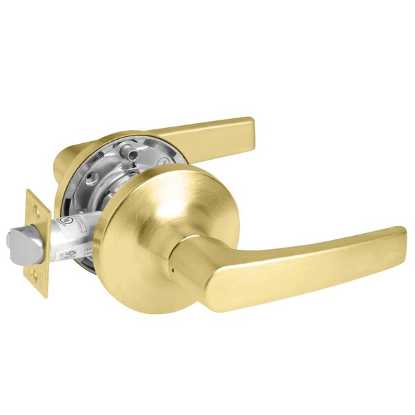 Yale Grade 1 Passage/Closet Latch Cylindrical Lock, Monroe Lever, Non-Keyed, Satin Brass Fnsh, Non-handed MO5401LN 606 - main